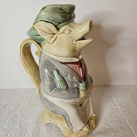 Vintage Sigma The Tastesetter Sitting Pig Chef Pitcher Ceramic Figurine 10” Tall - Picture 3 of 8